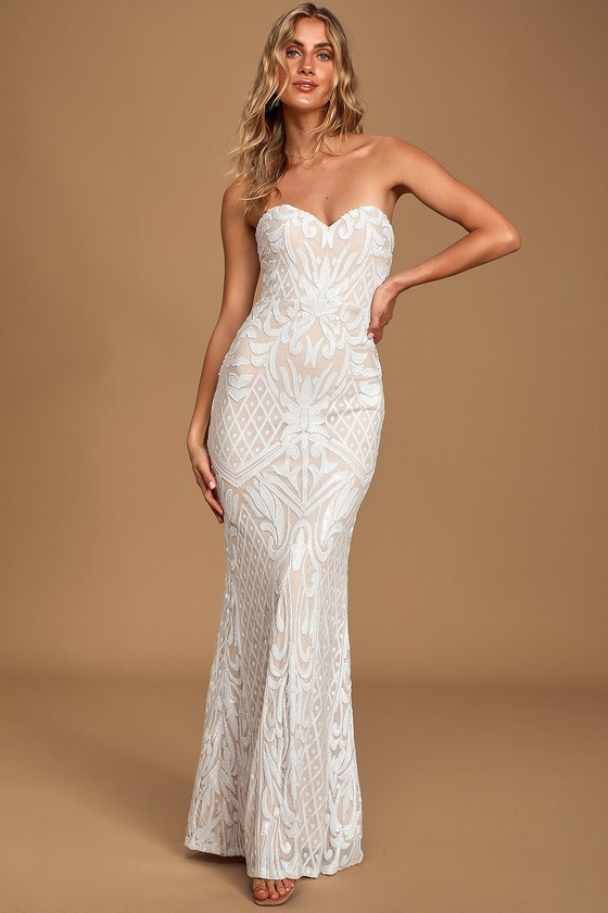 Strapless Gown - Sequin Maxi Dress - Lulus